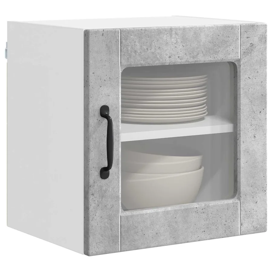 Cabinet en verre mural PORTO Gris béton 40 x 31 x 40 cm - 3