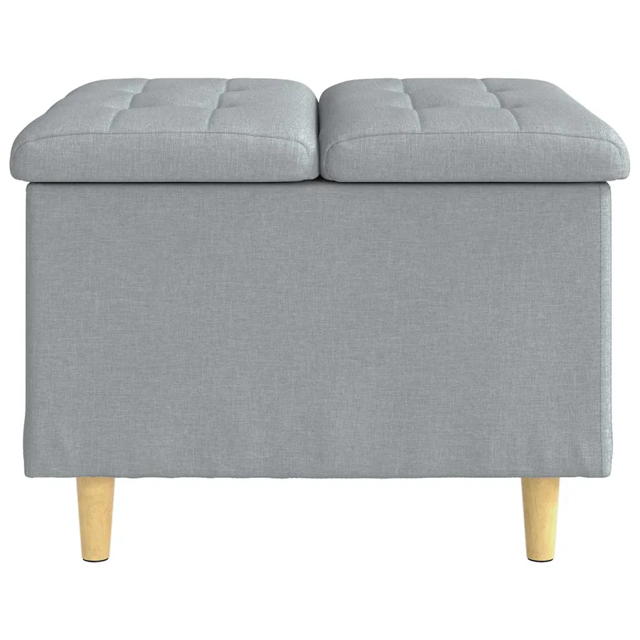 Pouf de rangement avec coussin Gris clair 60 x 60 x 45 cm tissu - 5