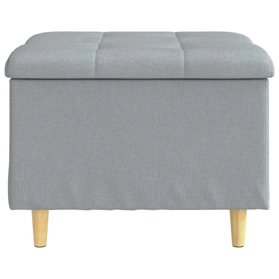 Pouf de rangement avec coussin Gris clair 60 x 60 x 45 cm tissu - 6