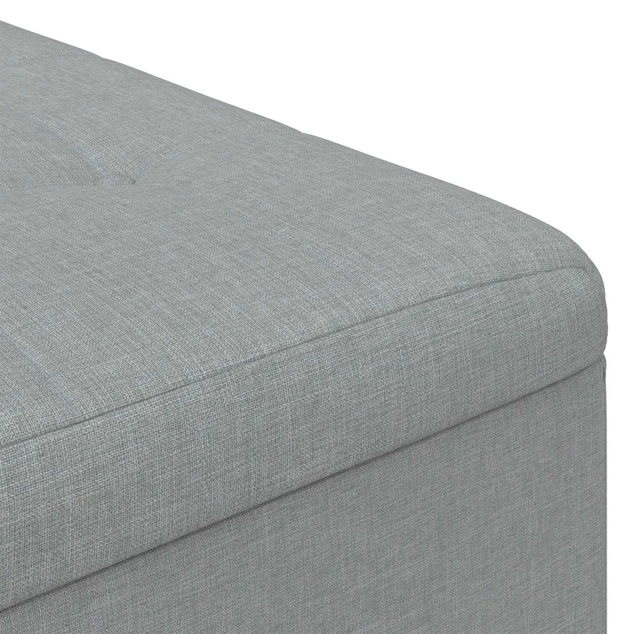 Pouf de rangement avec coussin Gris clair 60 x 60 x 45 cm tissu - 7