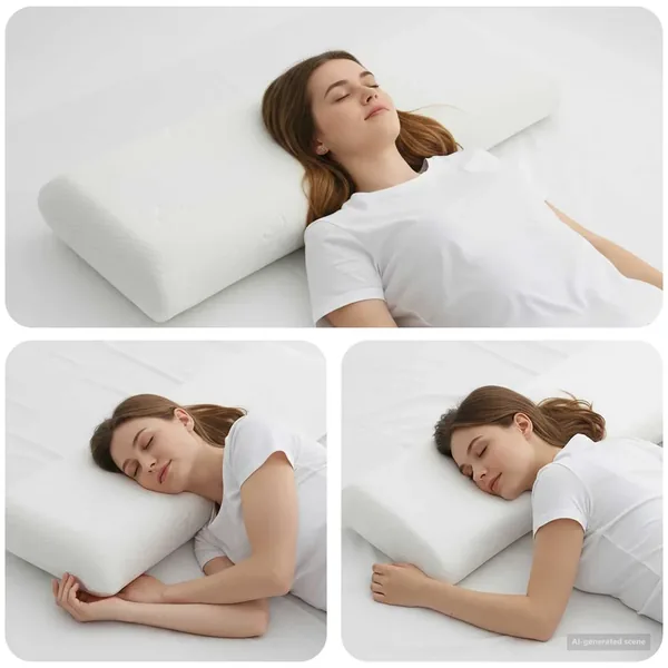 Coussin de sommeil Uni Blanc 135 x 36 x 13 cm