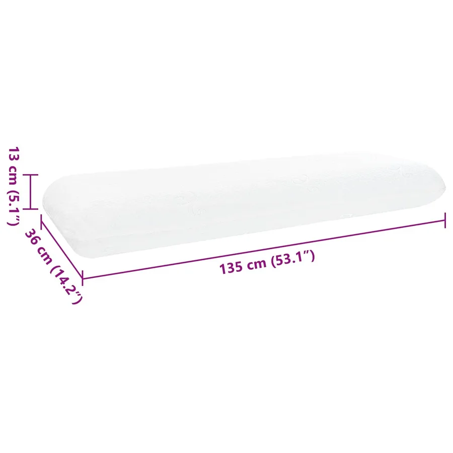 Coussin de sommeil Uni Blanc 135 x 36 x 13 cm - 10