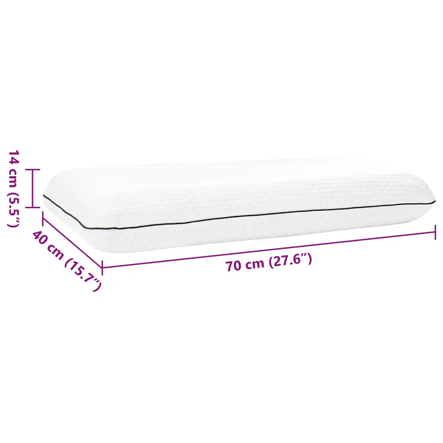 Coussin de sommeil Uni Blanc 70 x 40 x 14 cm Mousse de Gel - 8