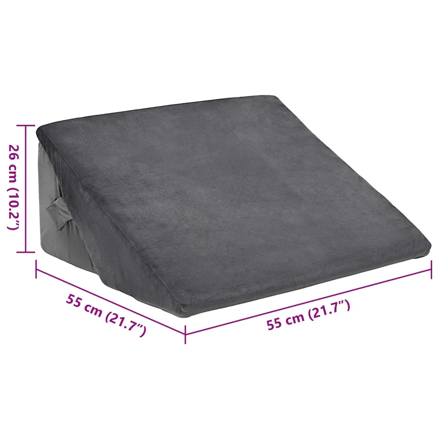 Coussin en coin Gris 55 x 55 x 26 cm Mousse à mémoire de forme - 9