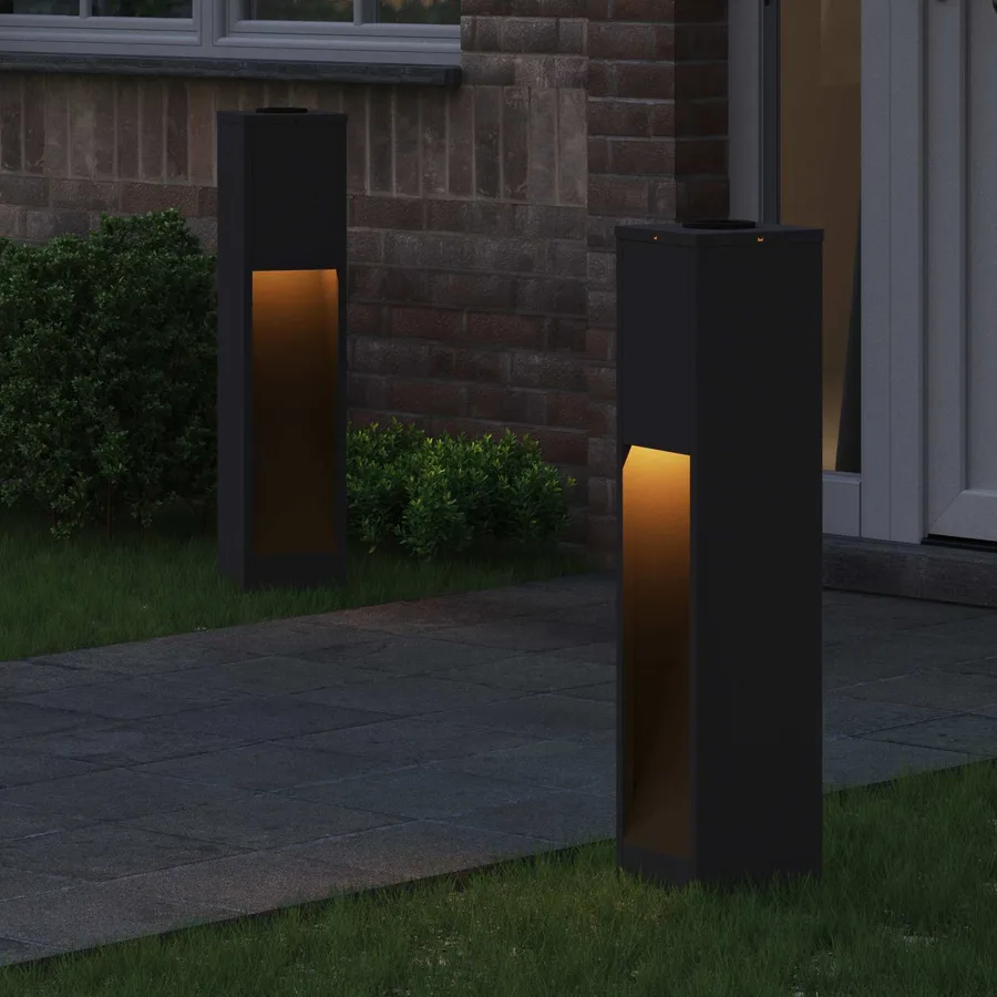 Lumière de Chemin LED Solaire 2 pcs Blanc chaud 18 x 18 x 80 cm - 3