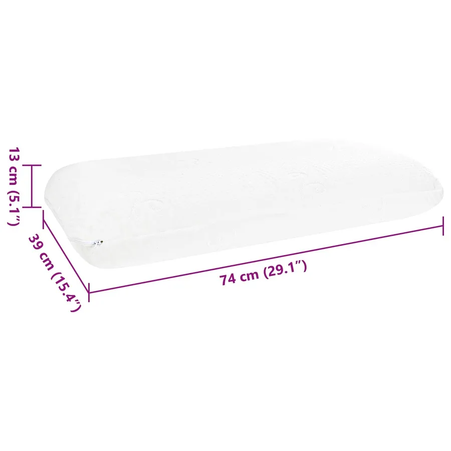 Coussin de sommeil Uni Blanc 74 x 39 x 13 cm - 8