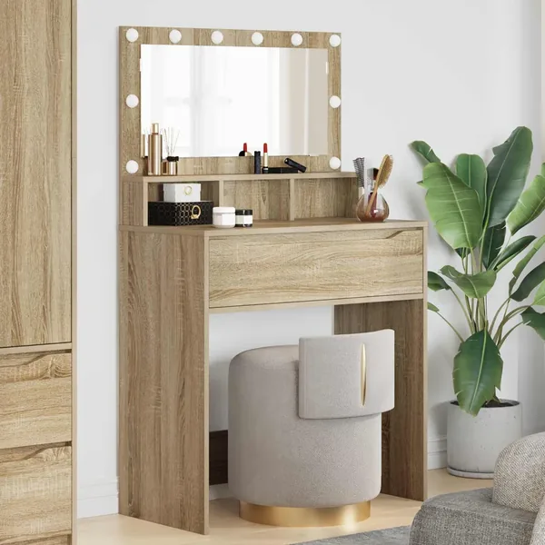 Tables de maquillage pour chambre avec tiroir Chêne Sonoma