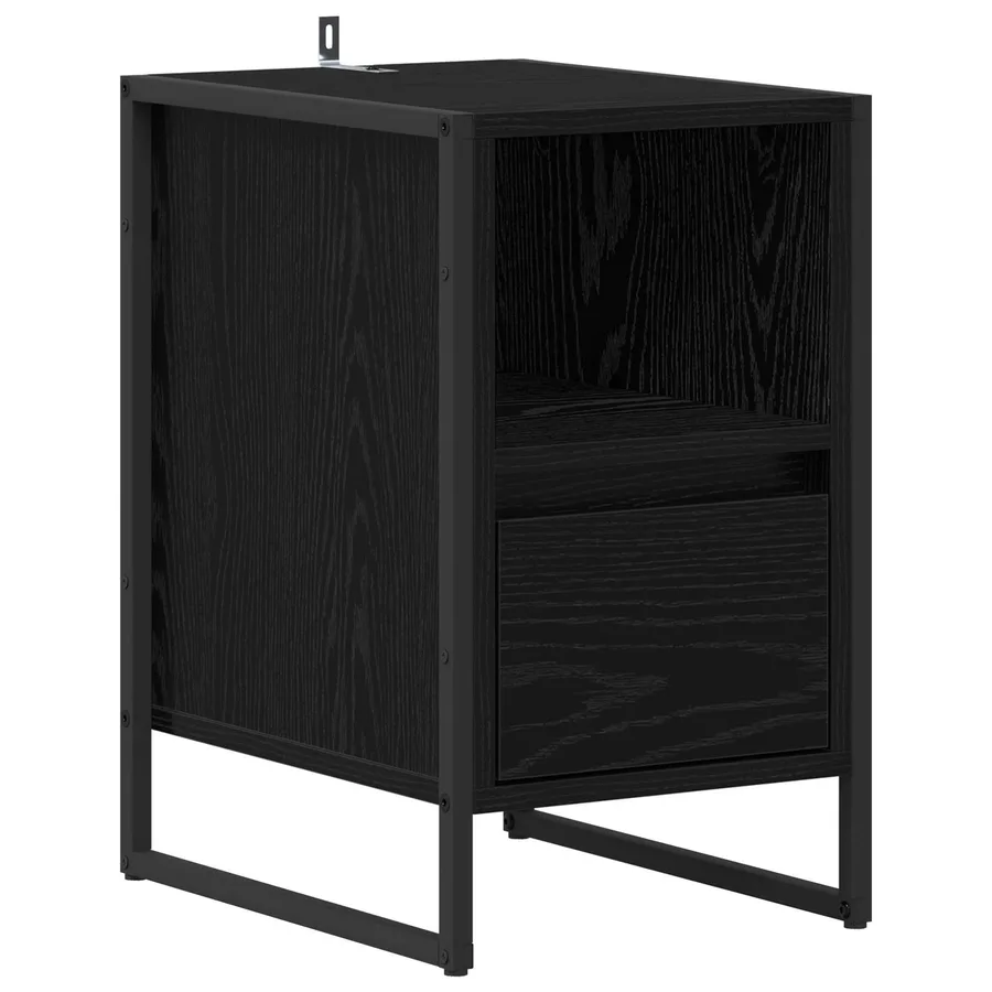 Table de chevet Chêne noir 39,5 x 30 x 50 cm Bois d'ingénierie - 2