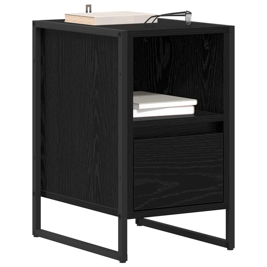 Table de chevet Chêne noir 39,5 x 30 x 50 cm Bois d'ingénierie - 3