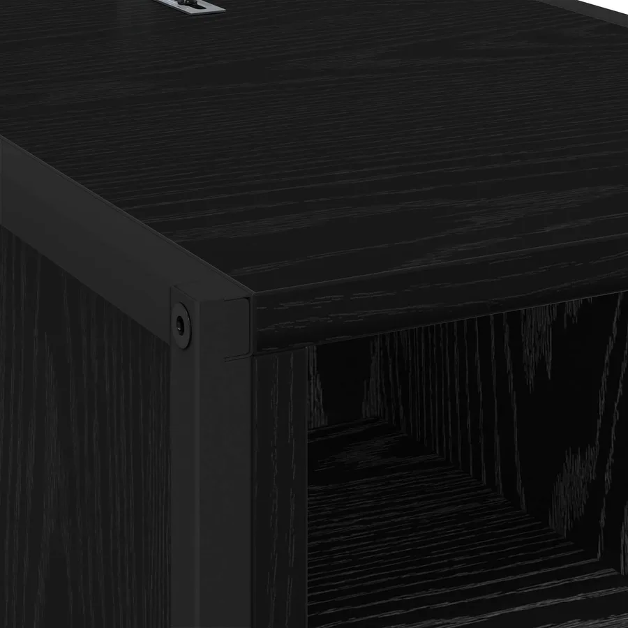 Table de chevet Chêne noir 39,5 x 30 x 50 cm Bois d'ingénierie - 9