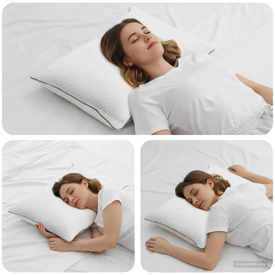 Oreiller Shread Blanc 80 x 40 x 14,5 cm