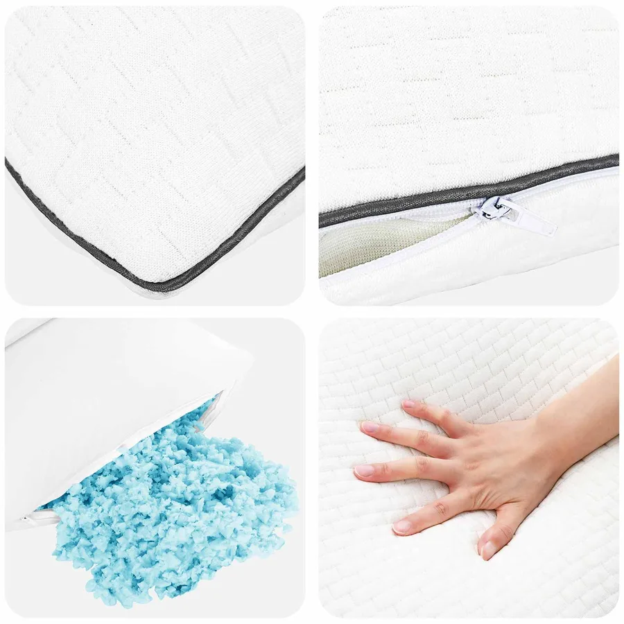Oreiller Shread Blanc 80 x 40 x 14,5 cm - 5