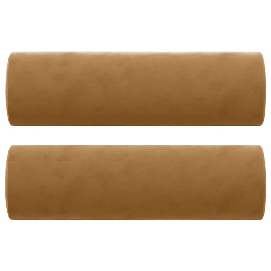Coussins décoratifs lot de 2 Marron Ø15x50 cm Velours - 2