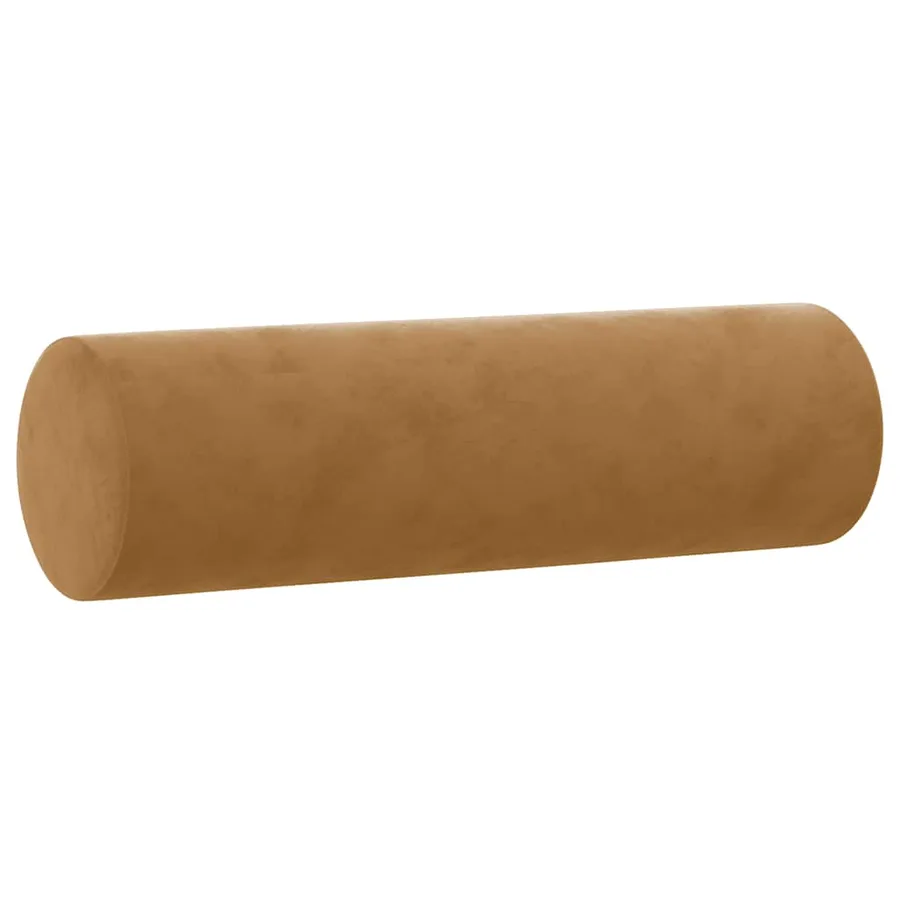 Coussins décoratifs lot de 2 Marron Ø15x50 cm Velours - 3