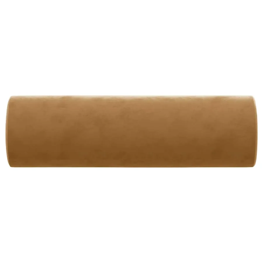 Coussins décoratifs lot de 2 Marron Ø15x50 cm Velours - 4