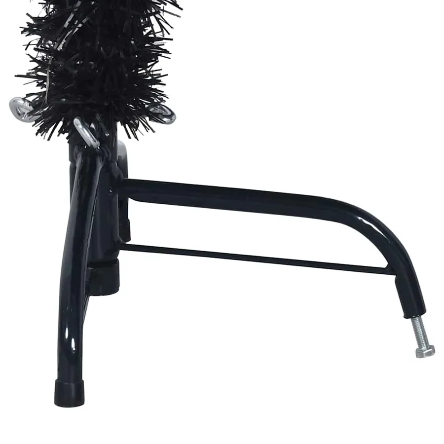 Sapin de Noël artificiel pré-éclairé Noir 150 cm PVC - 13