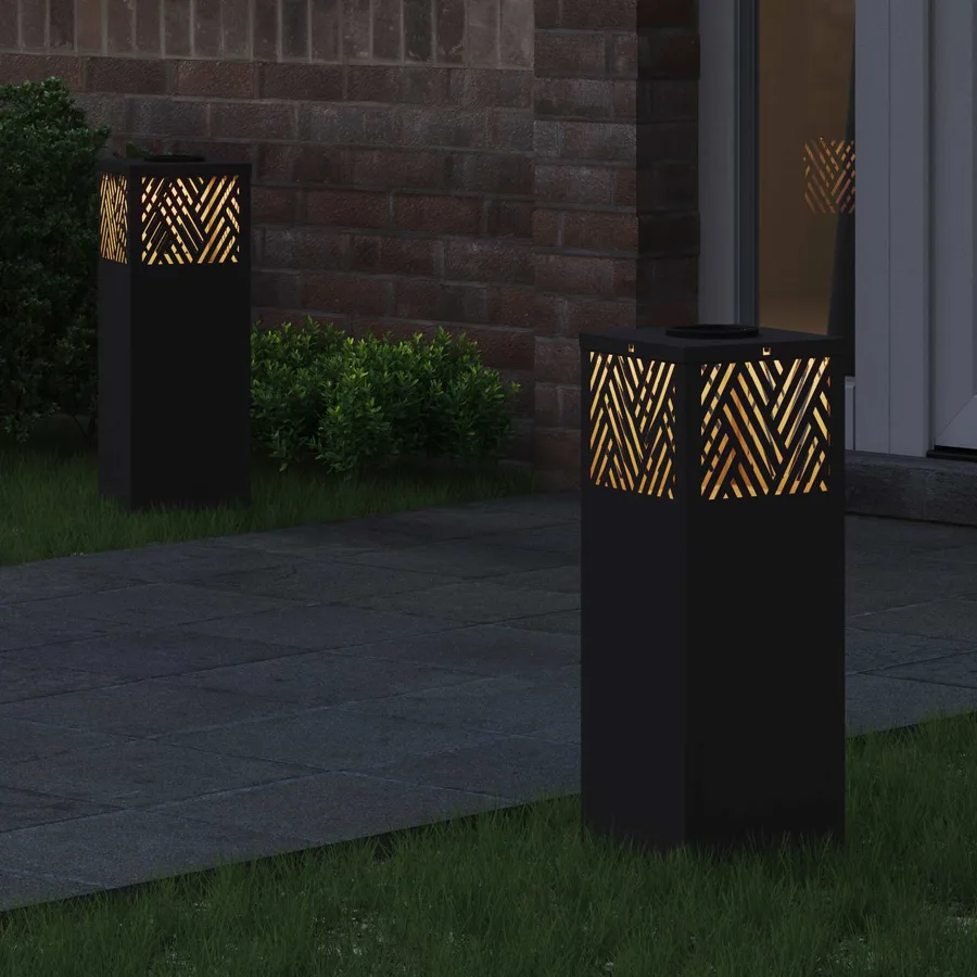 Lumière de chemin LED solaire 2 pcs Blanc chaud 18 x 18 x 50 cm - 3