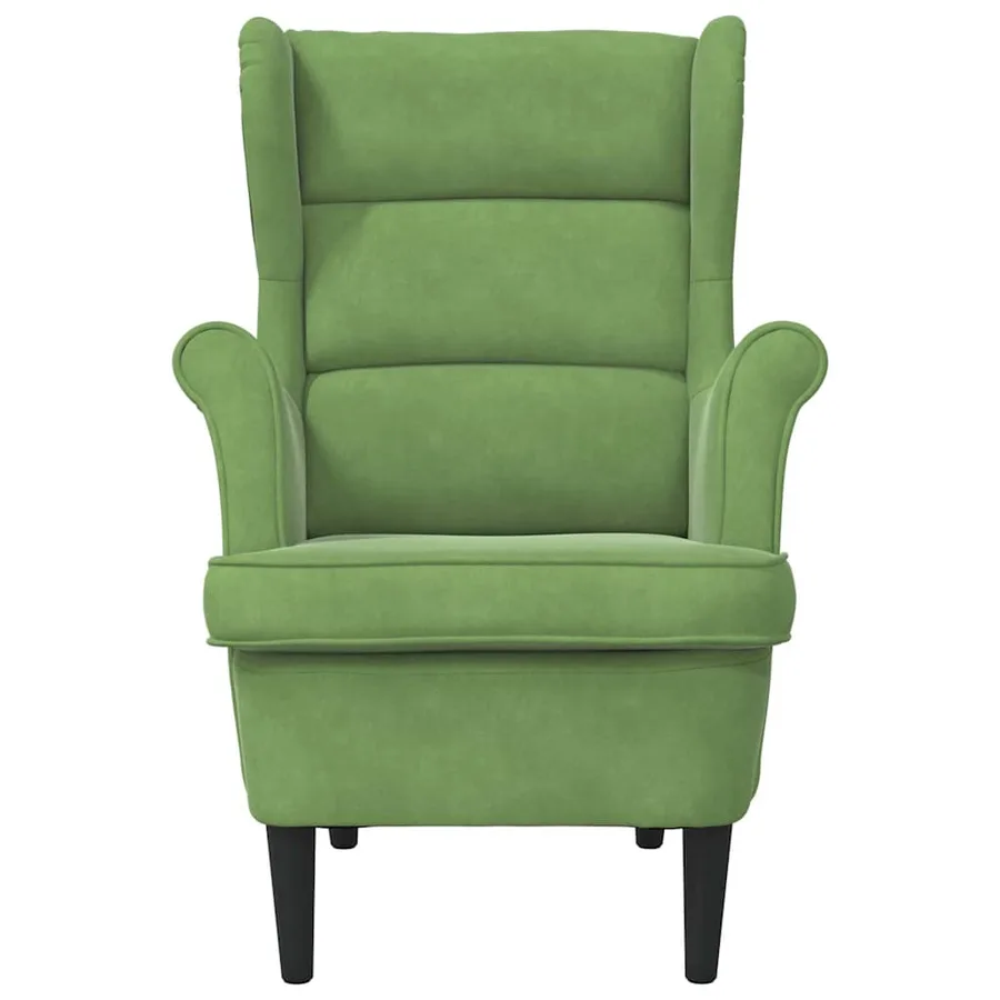 Fauteuil vert clair velours - 4