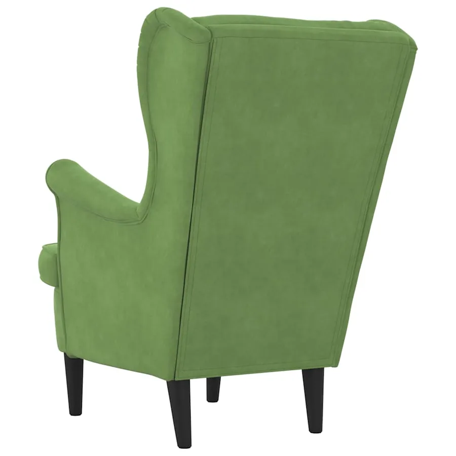 Fauteuil vert clair velours - 6