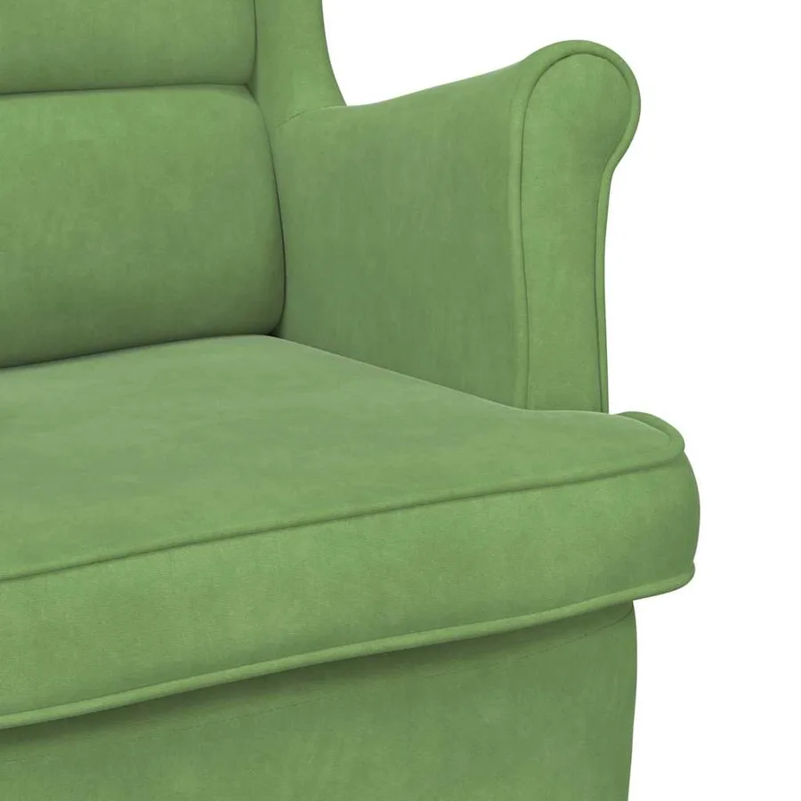 Fauteuil vert clair velours - 8