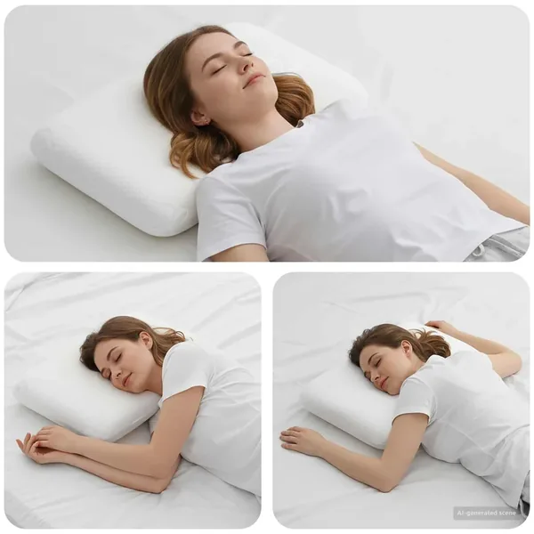 Coussin de sommeil Uni Blanc 60 x 40 x 10,5 cm