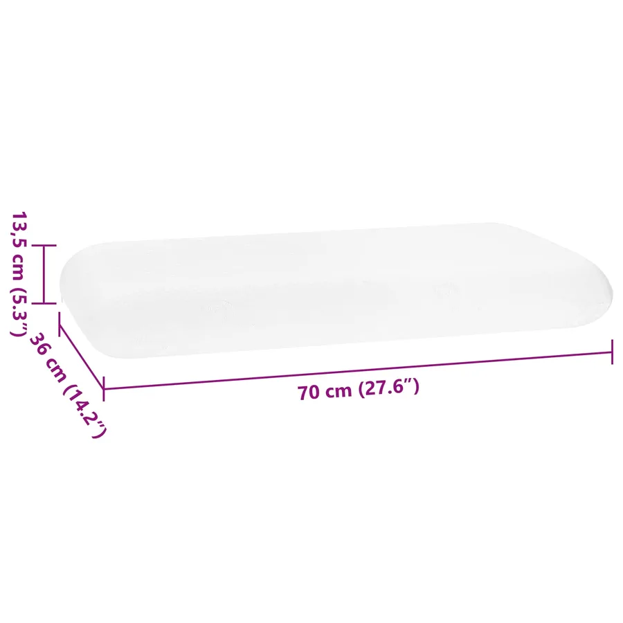 Coussin de sommeil Uni Blanc 70 x 36 x 13,5 cm - 10