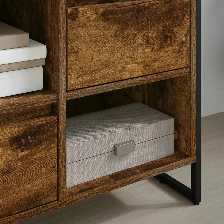 Meuble TV Chêne Fumé 100 x 36 x 49,5 cm Bois d'ingénierie - 4