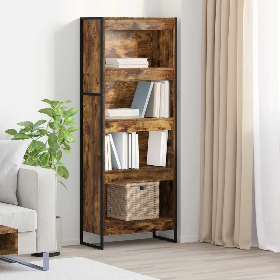 Bibliothèque Chêne Fumé 60 x 30 x 155 cm Bois d'ingénierie