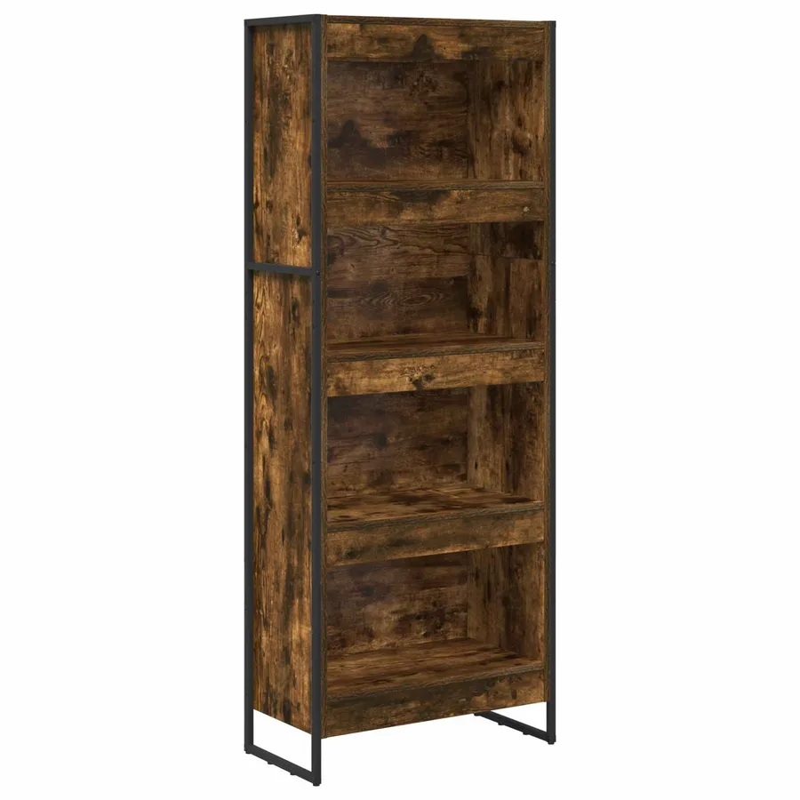 Bibliothèque Chêne Fumé 60 x 30 x 155 cm Bois d'ingénierie - 2
