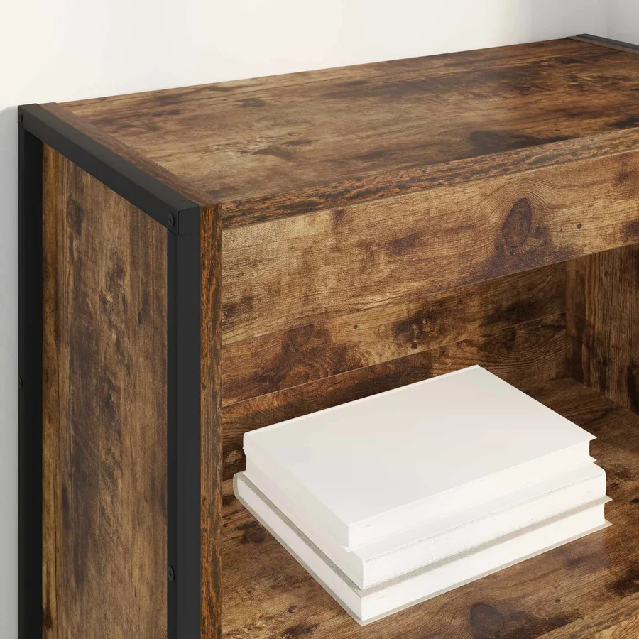 Bibliothèque Chêne Fumé 60 x 30 x 155 cm Bois d'ingénierie - 4