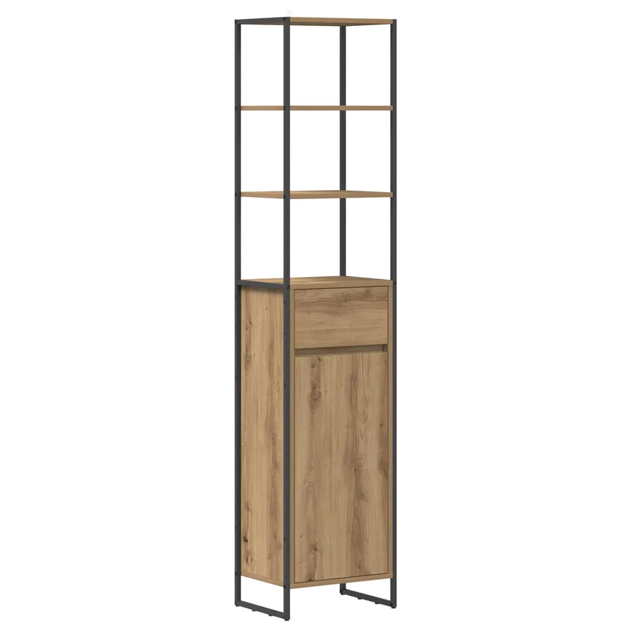 Cabinet de salle de bain Chêne artisan 40 x 30 x 180 cm - 2