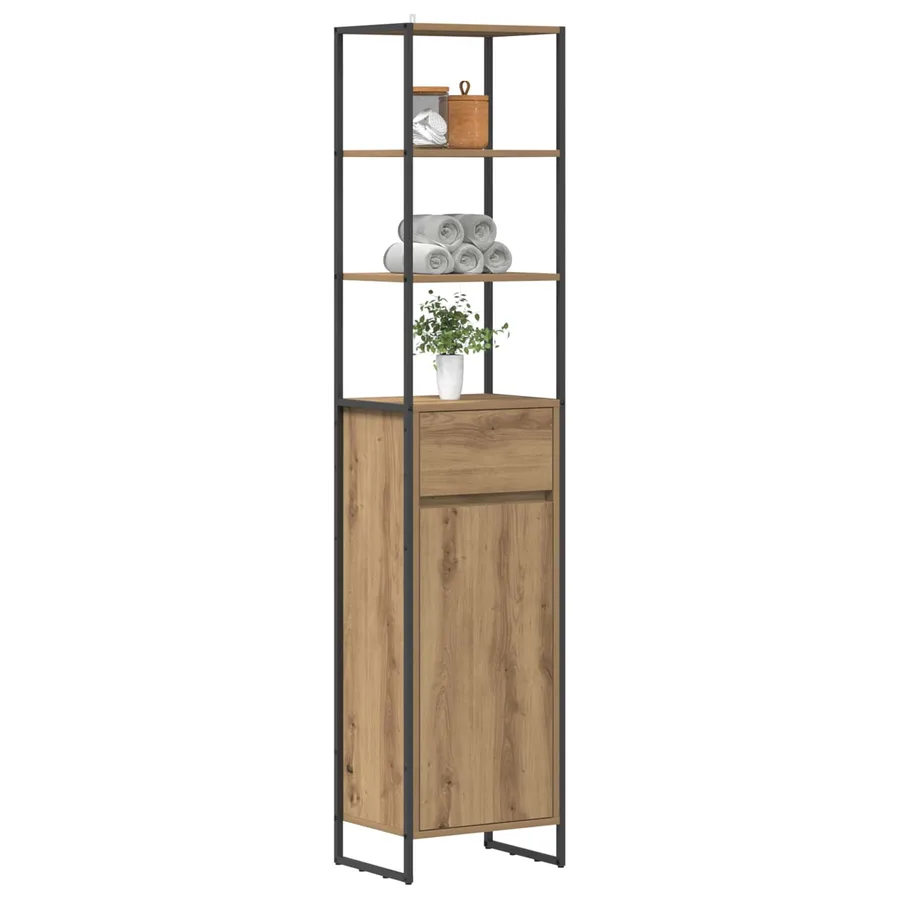 Cabinet de salle de bain Chêne artisan 40 x 30 x 180 cm - 3