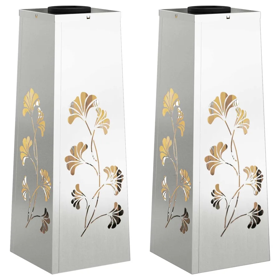Lumière de chemin LED solaire 2 pcs Blanc chaud 18 x 18 x 50 cm - 2