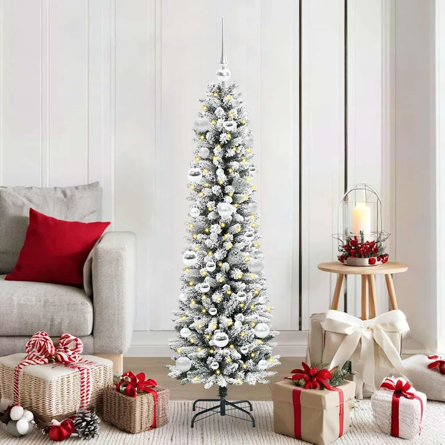 Sapin de Noël artificiel Blanc 150 cm PVC, métal et plastique
