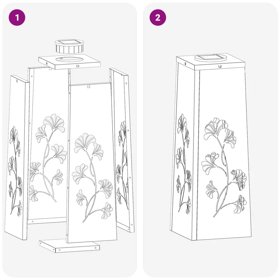 Lumière de chemin LED solaire 2 pcs Blanc chaud 18 x 18 x 50 cm - 14