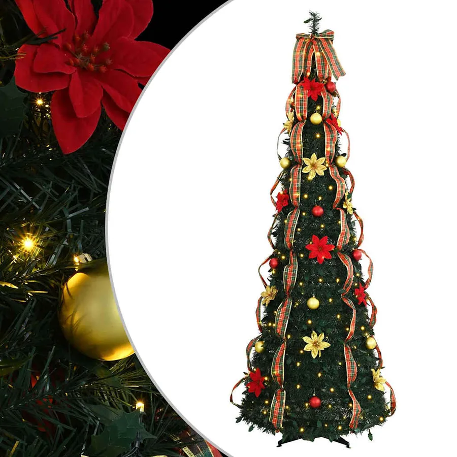 Sapin de Noël artificiel avec 200 LED Vert 215 cm PVC - 2