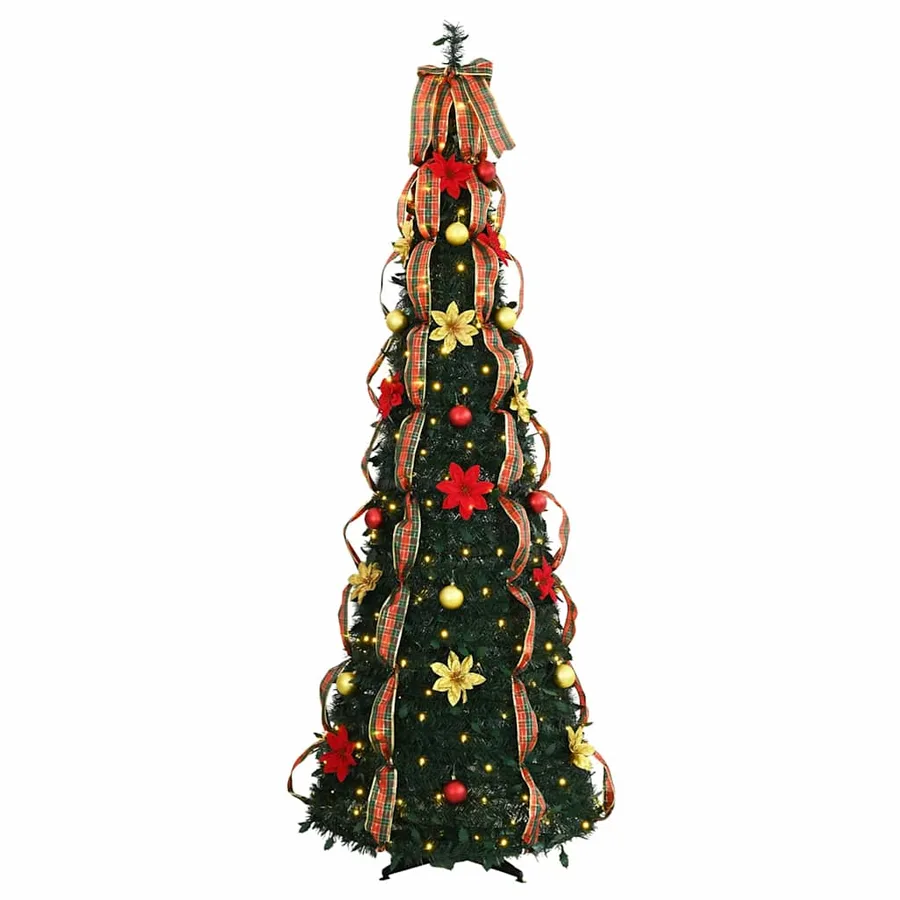 Sapin de Noël artificiel avec 200 LED Vert 215 cm PVC - 3