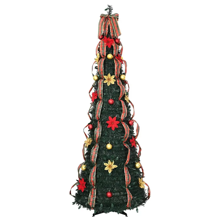 Sapin de Noël artificiel avec 200 LED Vert 215 cm PVC - 4