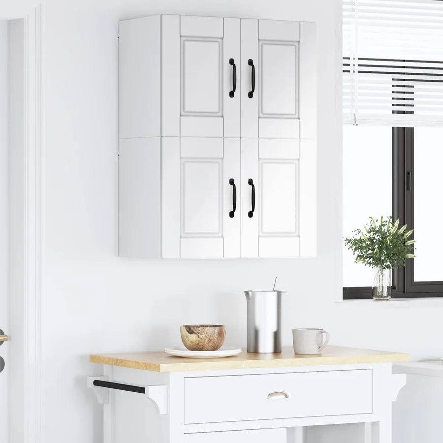 Meuble mural PORTO 2 pcs Blanc brillant 60 x 31 x 40 cm - 4