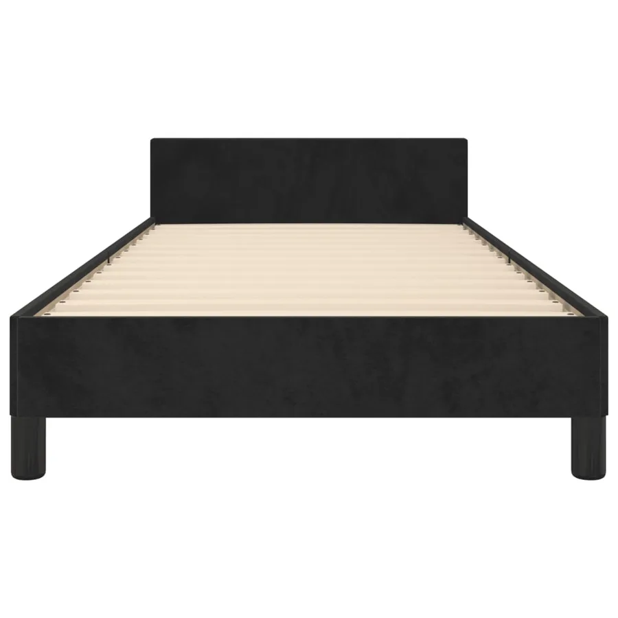 Cadre de lit sans matelas noir 90x190 cm velours - 6