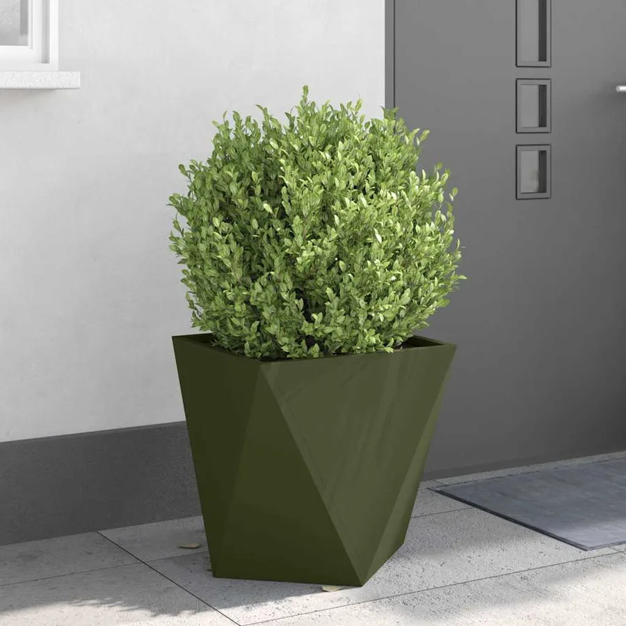 Jardinière Vert olive 50 x 50 x 50 cm Acier - 4