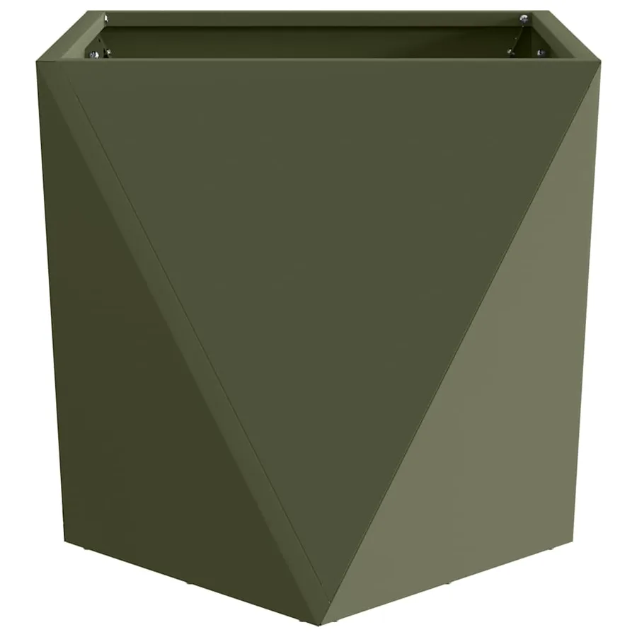 Jardinière Vert olive 50 x 50 x 50 cm Acier - 5