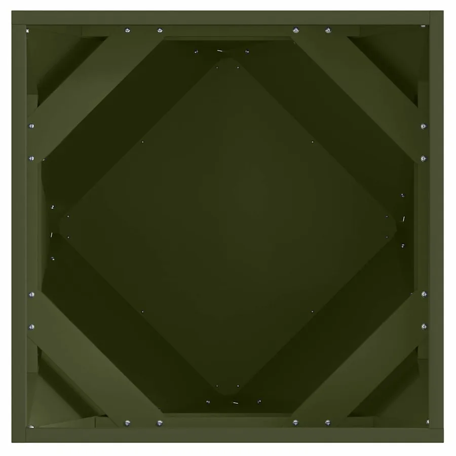 Jardinière Vert olive 50 x 50 x 50 cm Acier - 6