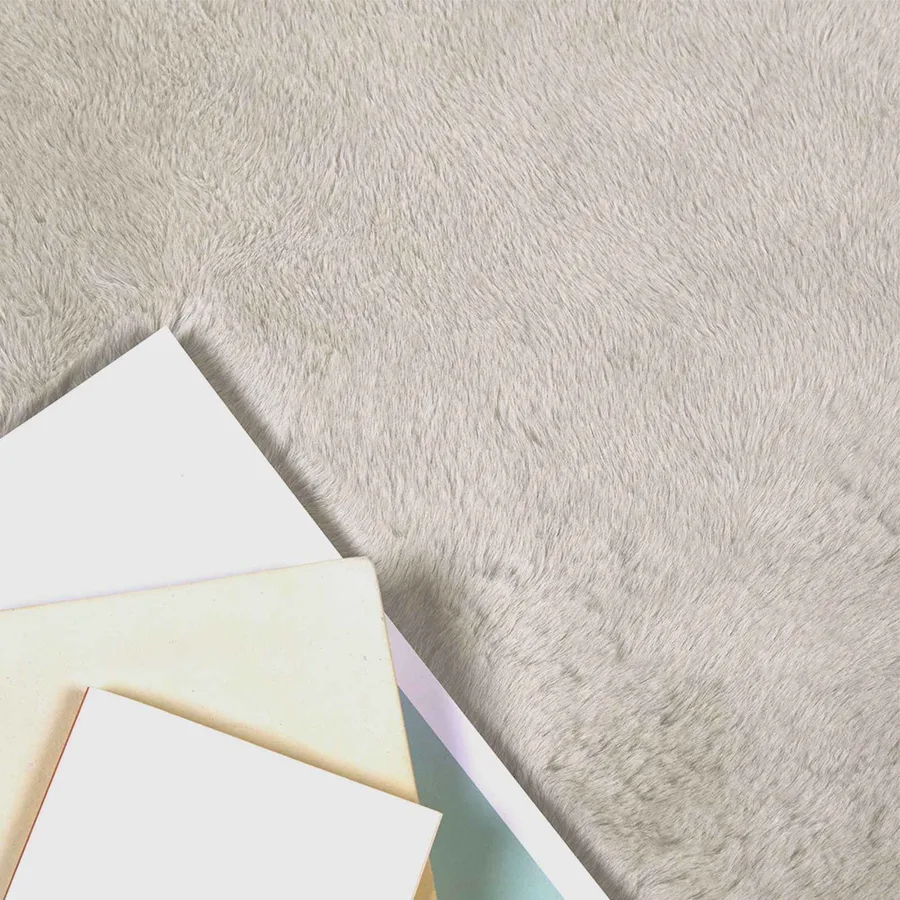 Tapis antidérapant en fausse de lapin OLITE Beige 200 x 280 cm - 3