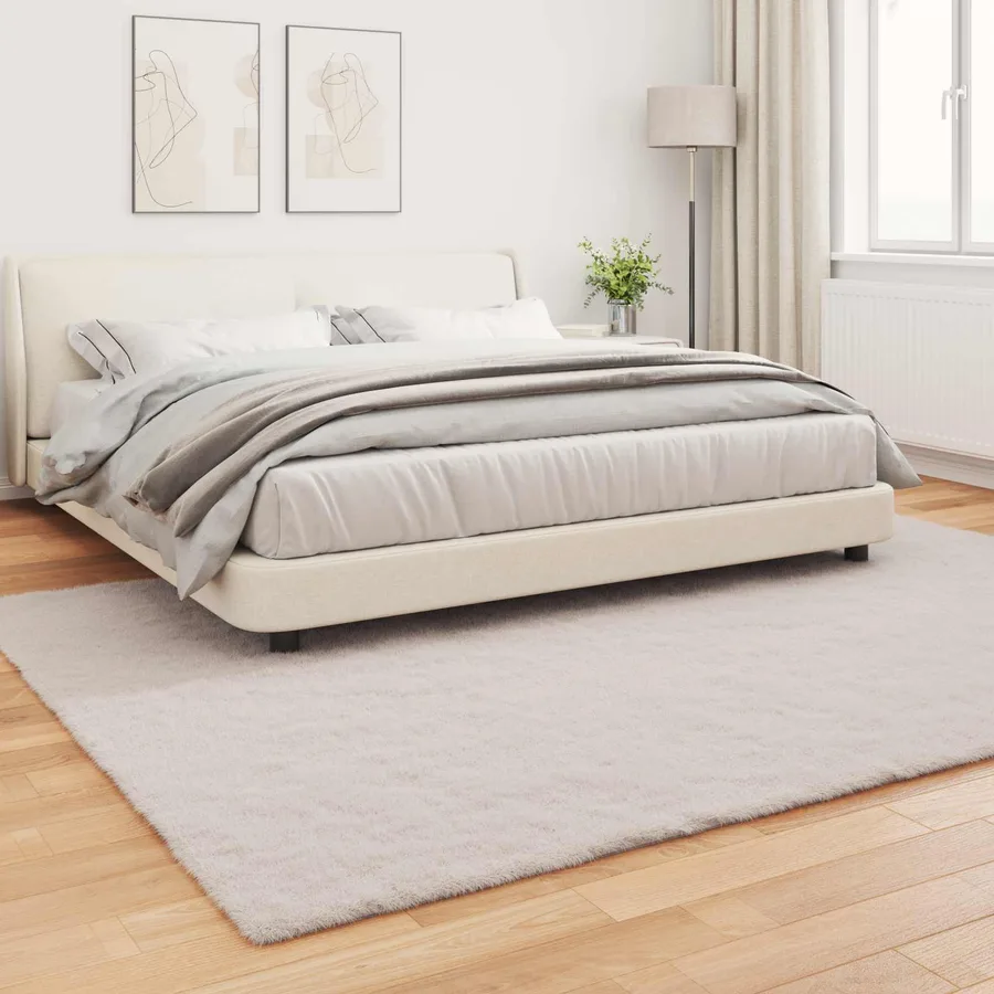 Tapis antidérapant en fausse de lapin OLITE Beige 200 x 280 cm - 4