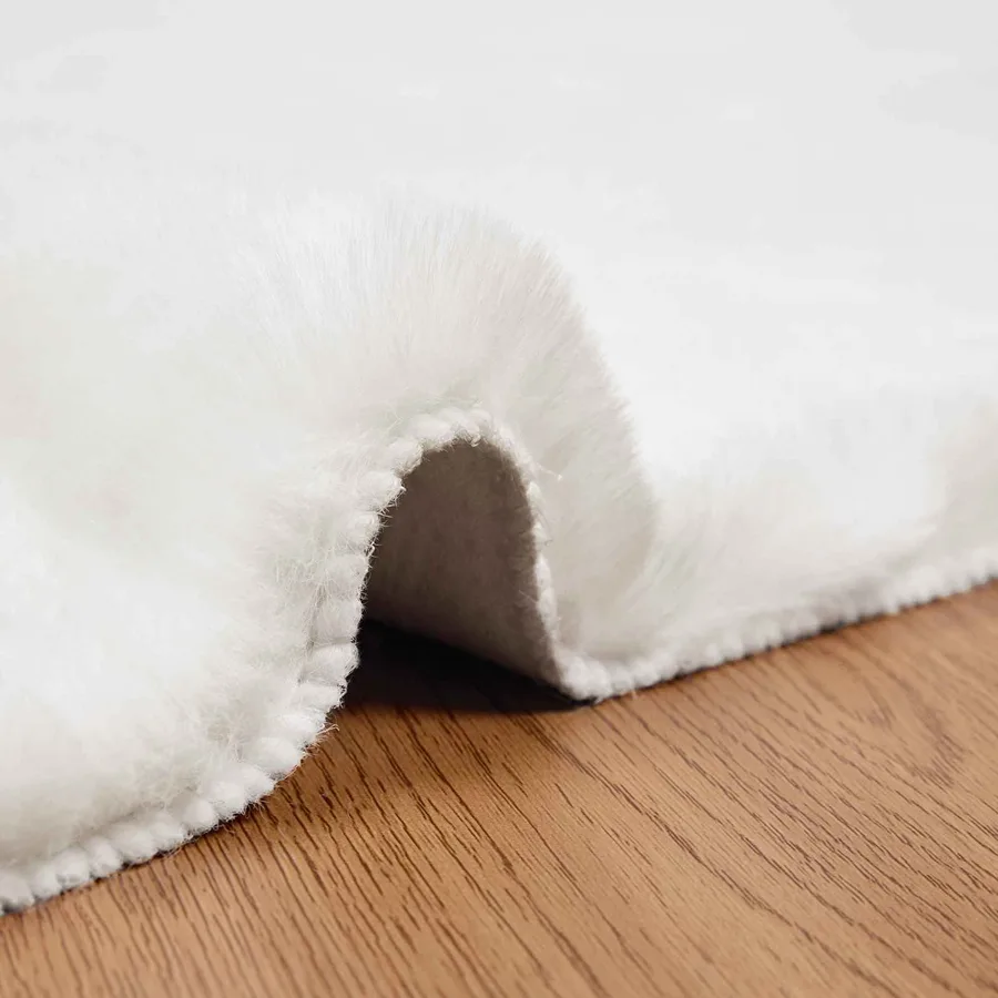 Tapis antidérapant en fausse de lapin OLITE Blanc 80 x 200 cm - 5