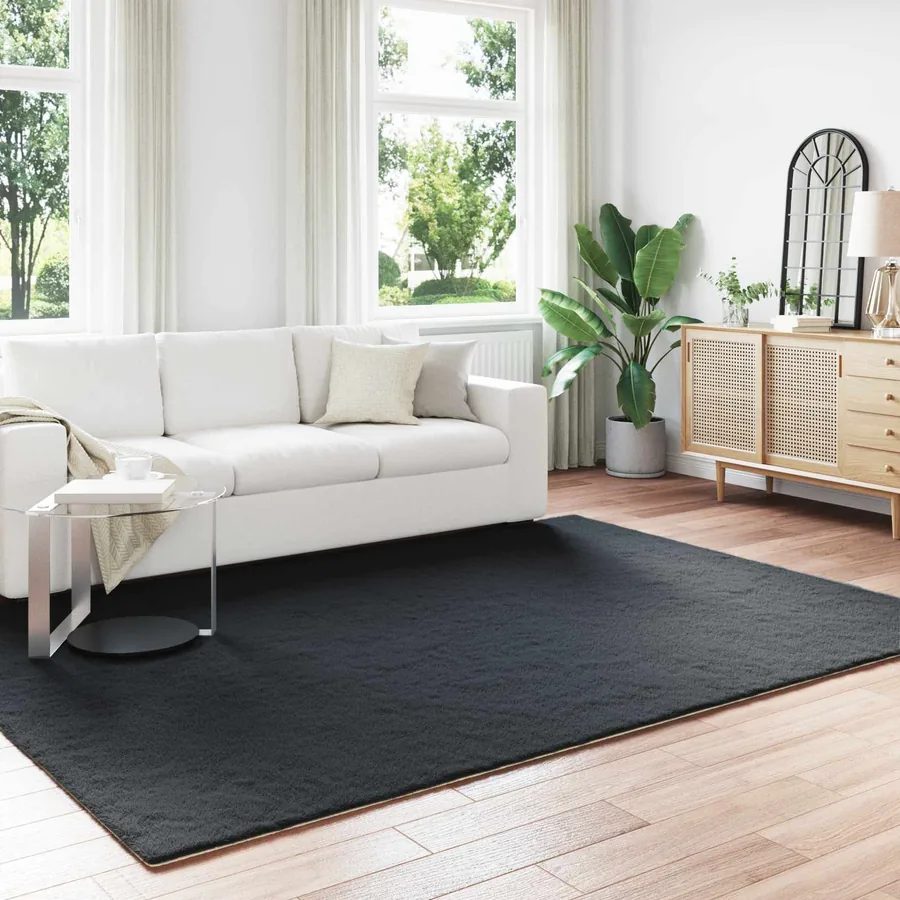 Tapis antidérapant en fausse de lapin OLITE Noir 240 x 340 cm