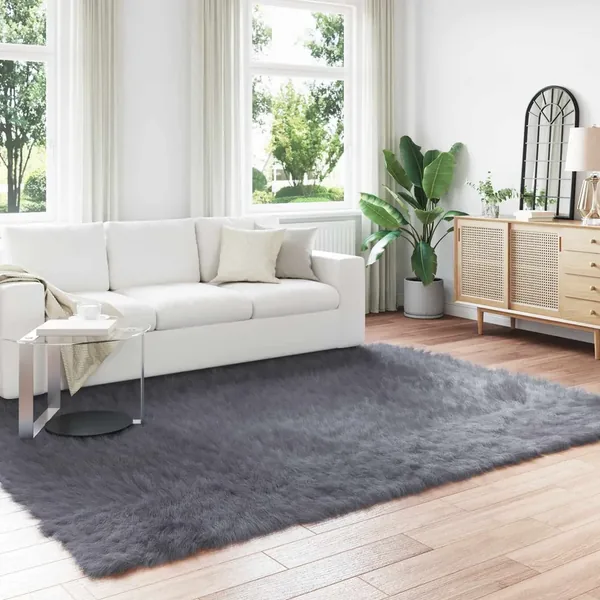 Tapis en fausse TAFALLA Anthracite 200 x 280 cm Polyester
