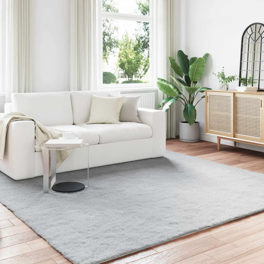 Tapis antidérapant en fausse de lapin OLITE Gris 200 x 200 cm