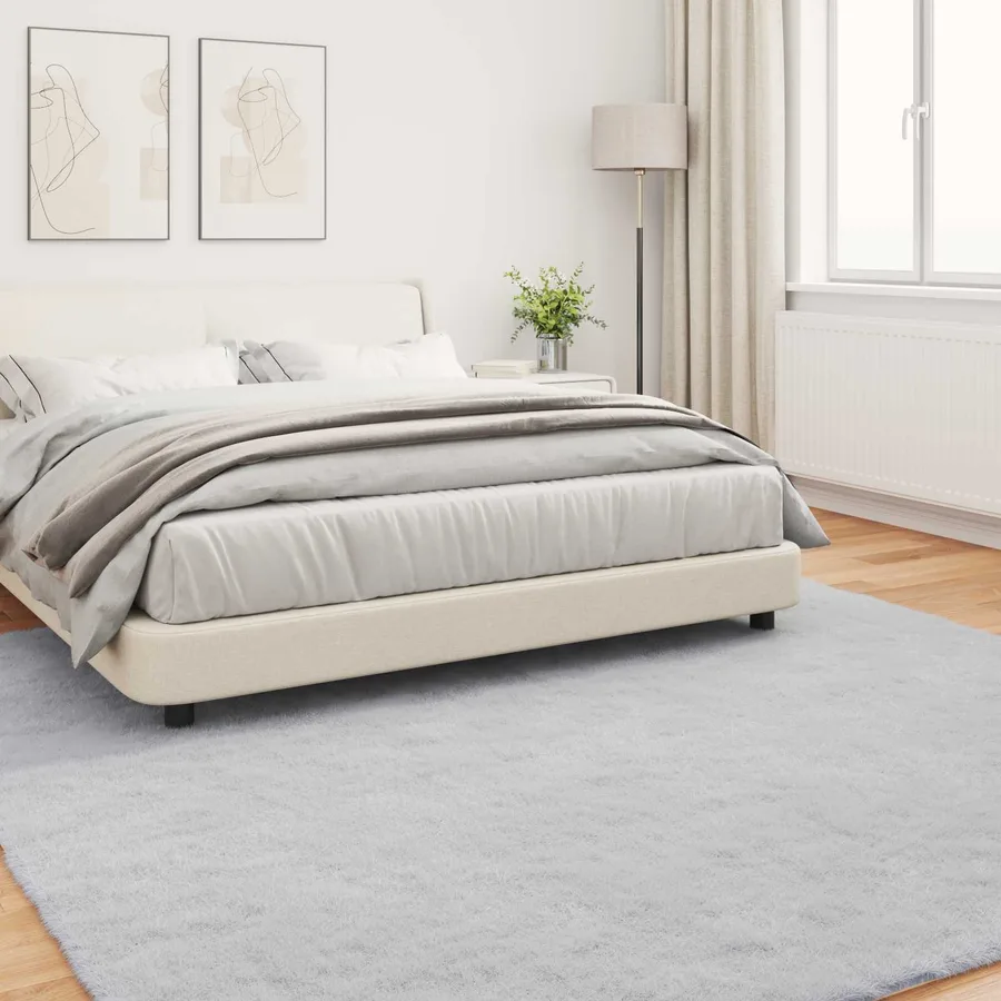 Tapis antidérapant en fausse de lapin OLITE Gris 200 x 200 cm - 4